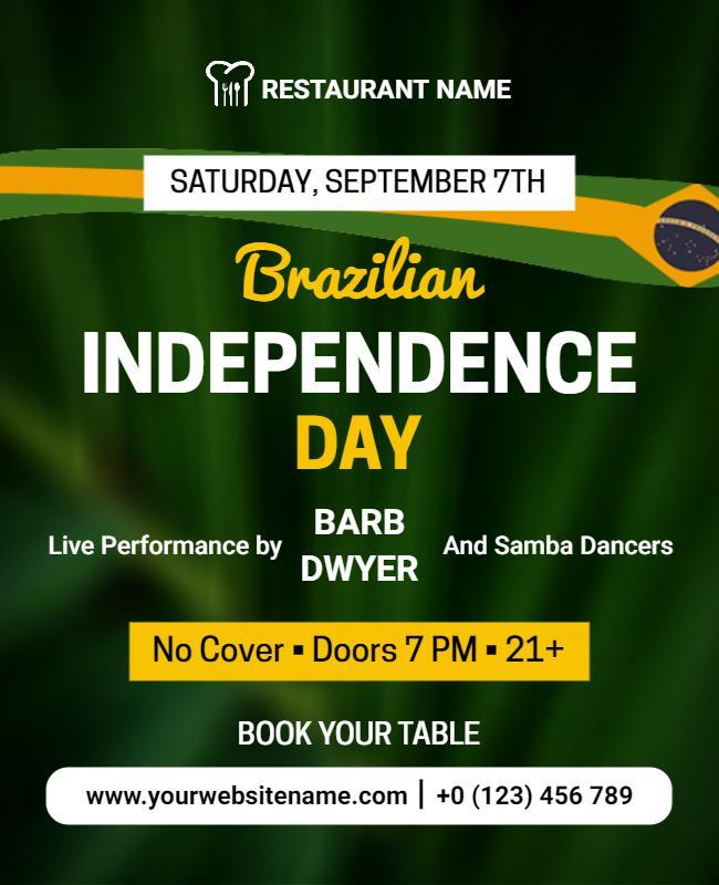 Brazilian Independence Day Celebration Flyer Template