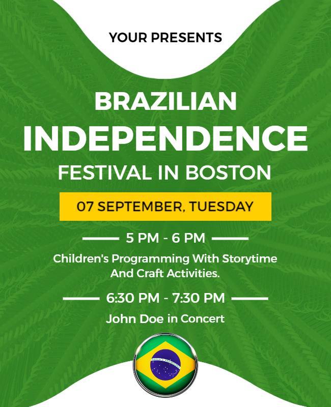 Brazilian Independence Festival Celebration Flyer Template