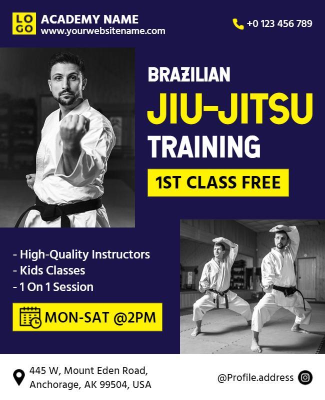 Brazilian Jiu Jitsu Training Class Flyer Template