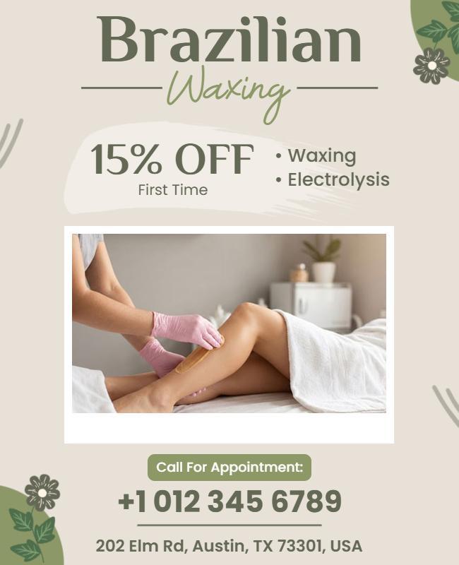 Brazilian Waxing Service Promotional Flyer Template