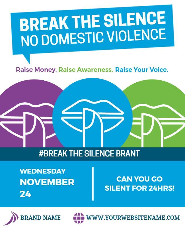 Break the Silence Against Domestic Violence Flyer Template