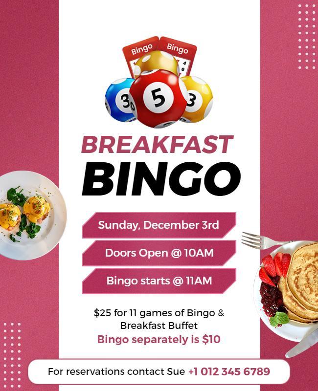 Breakfast Bingo Event Flyer Template