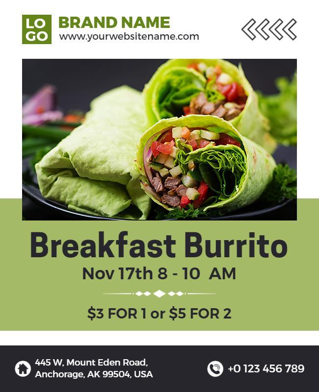 Breakfast Burrito Special Flyer Template