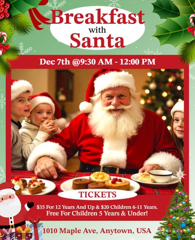 Breakfast Event with Santa Flyer Template