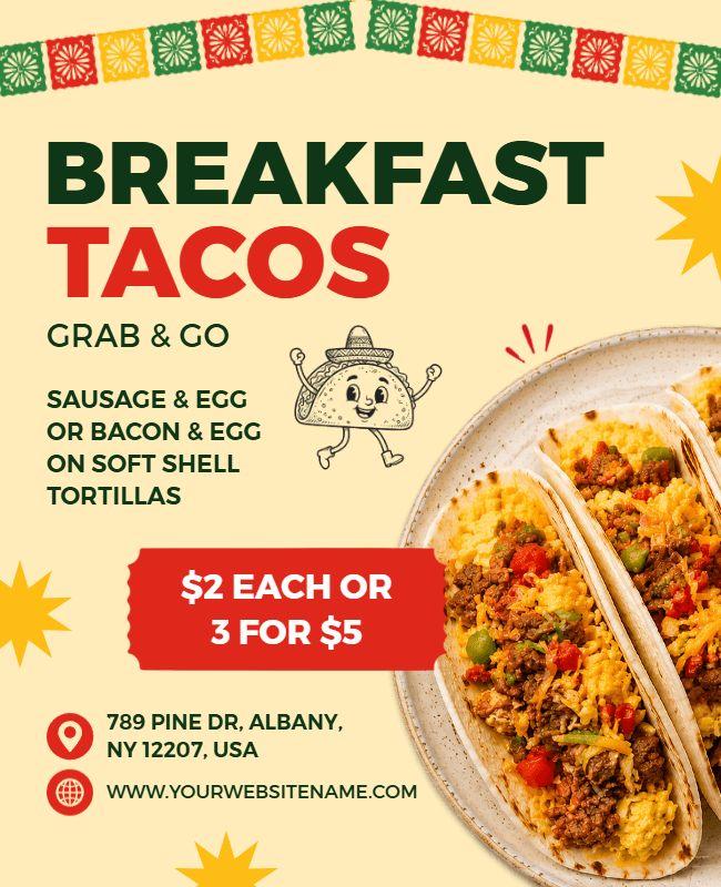 Breakfast Tacos Promotion Flyer Template