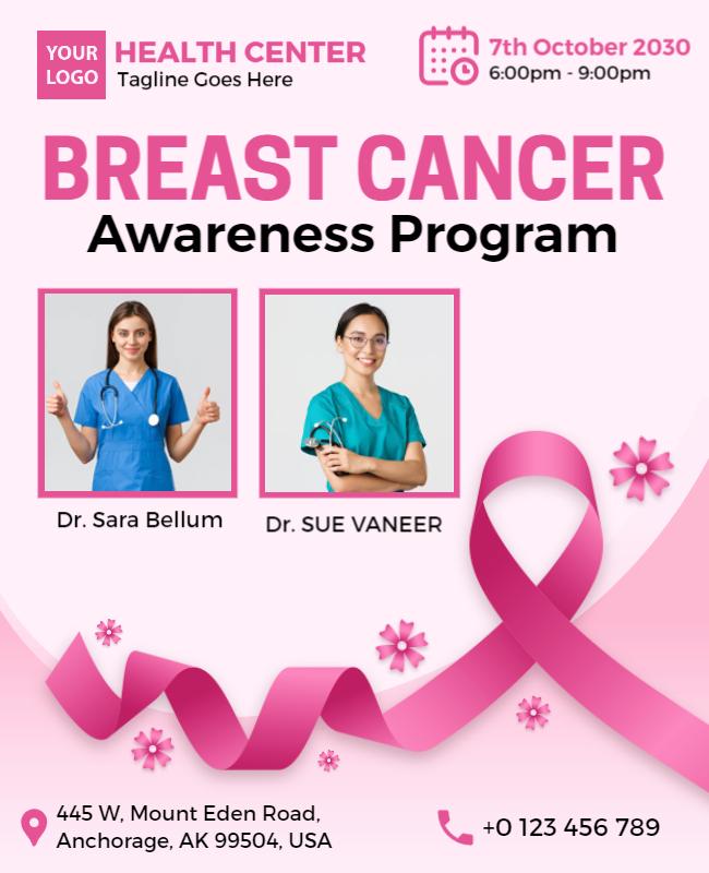 Breast Cancer Awareness Program Flyer Template