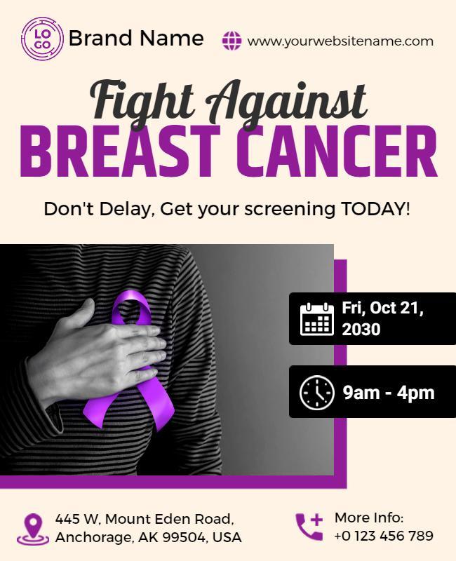 Breast Cancer Awareness Screening Flyer Template