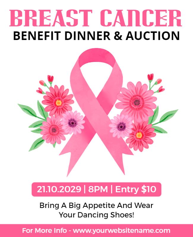 Breast Cancer Benefit Dinner Auction Flyer Template