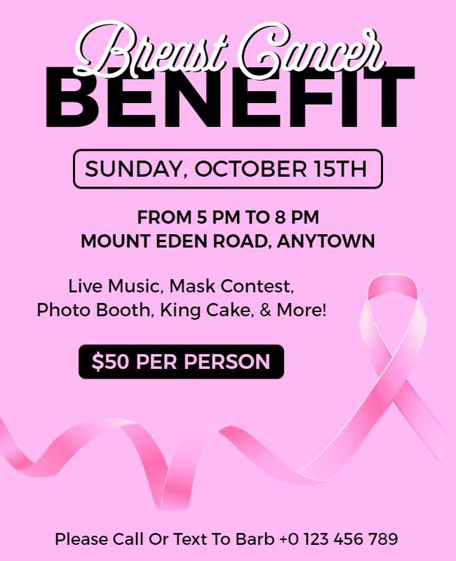 Breast Cancer Benefit Flyer Template