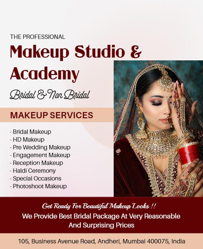 Bridal and Non Bridal Makeup Services Flyer Template