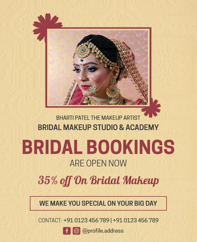 Bridal Makeup Booking Promotion Flyer Template