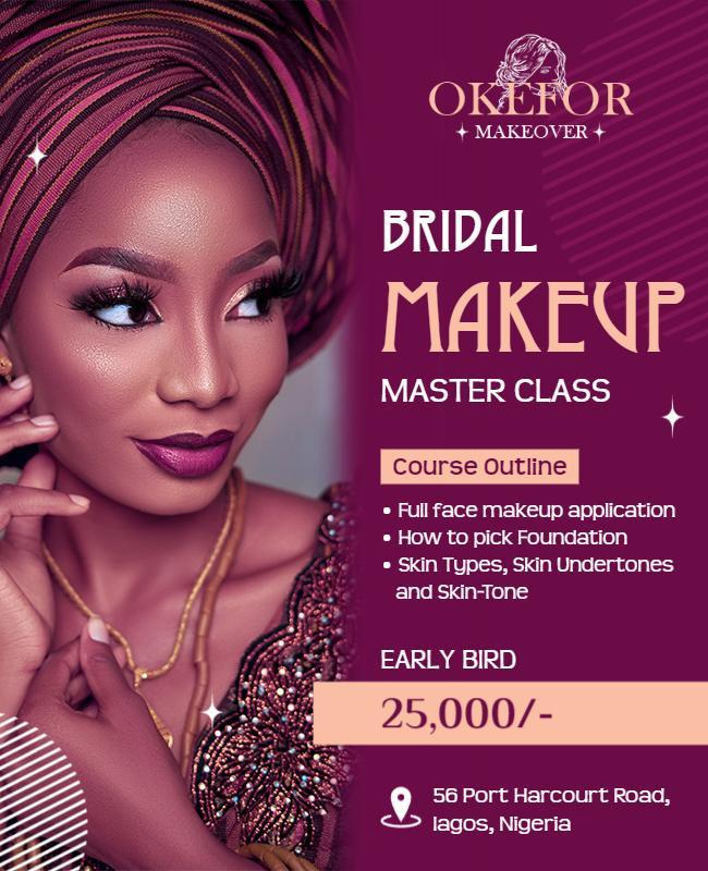 Bridal Makeup Master Class Flyer Template