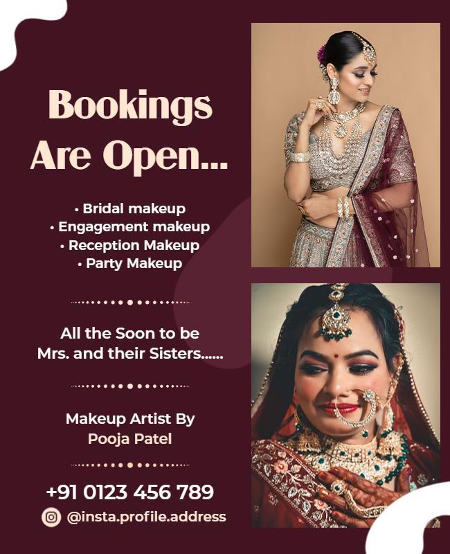 Bridal Makeup Services Promotion Flyer Template