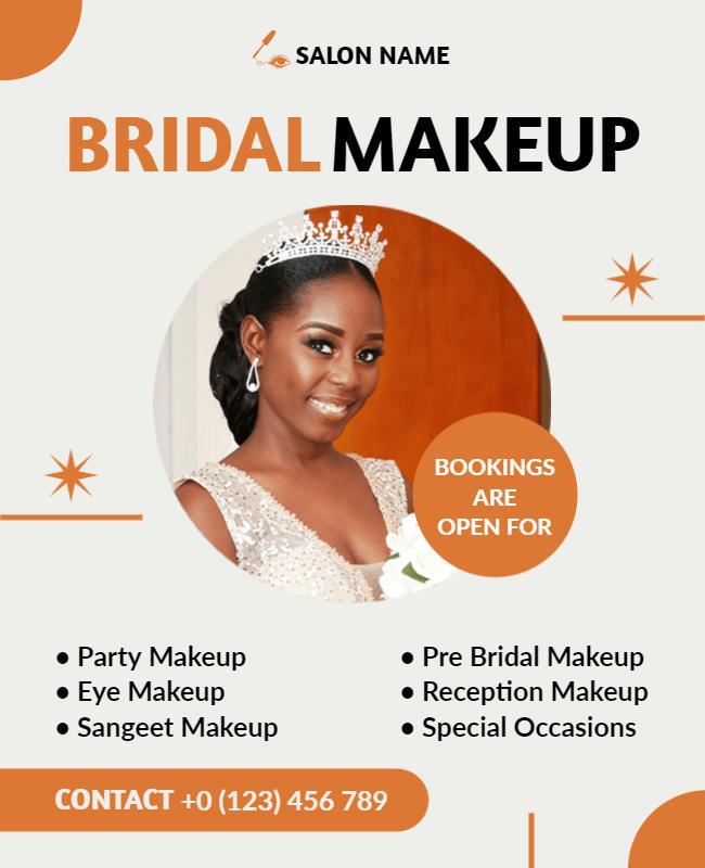 Bridal Makeup Services Promotional Flyer Template