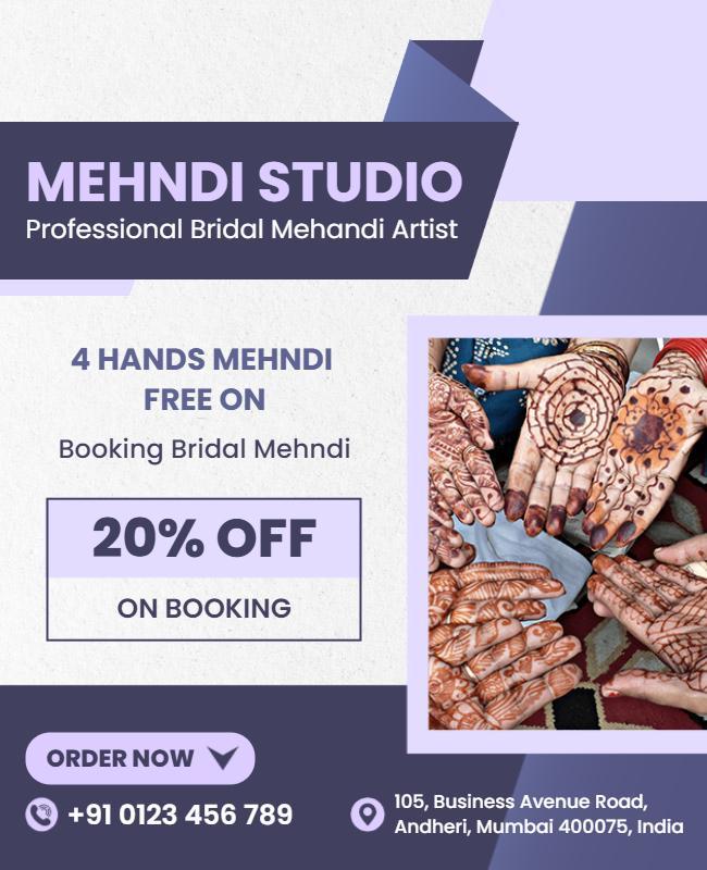 Bridal Mehndi Artist Promotion Flyer Template