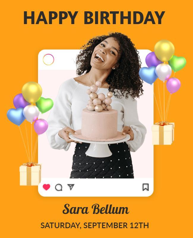 Bright and Cheerful Birthday Celebration Poster Template