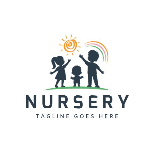 Bright and Cheerful Children Playing in the Nursery Logo Template