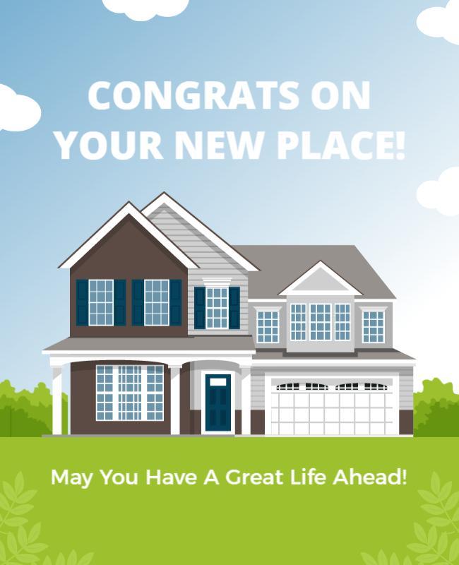 Bright and Cheerful Home Sweet Home Announcement Poster Template
