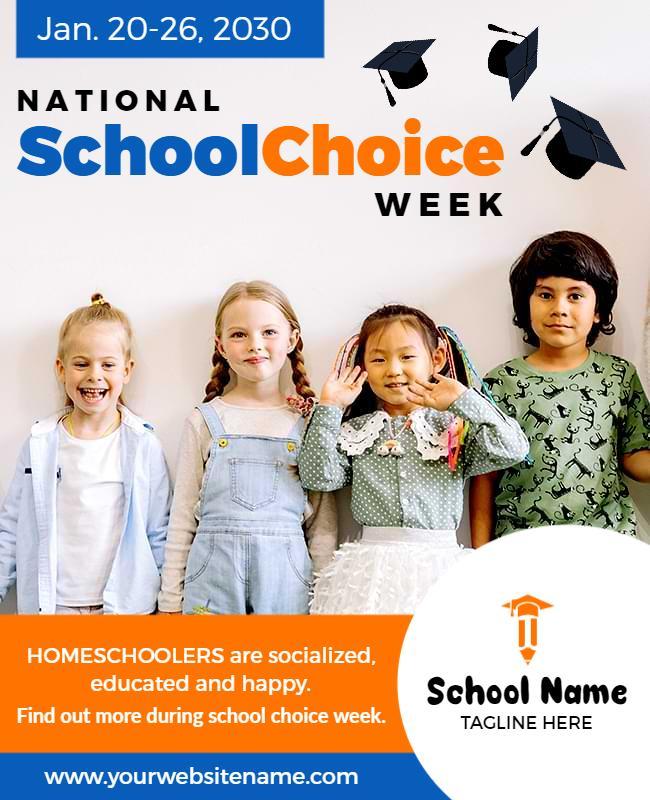 Bright and Cheerful School Choice Week Celebration Poster Template