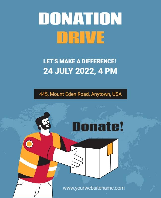 Bright and Engaging Donation Drive Community Poster Template