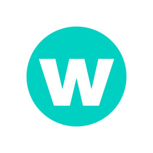 Bright Aqua Circle Featuring Bold W Letter for Alphabet Logo Template