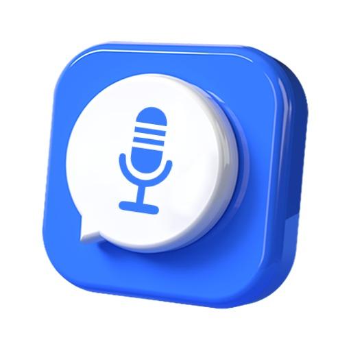 Bright Blue 3D Microphone Icon for Audio Recording Logo Template