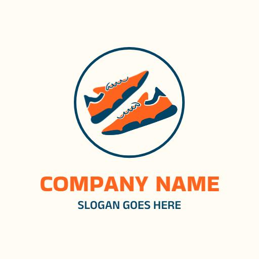 Bright Blue and Orange Stylish Athletic Shoes Logo Template