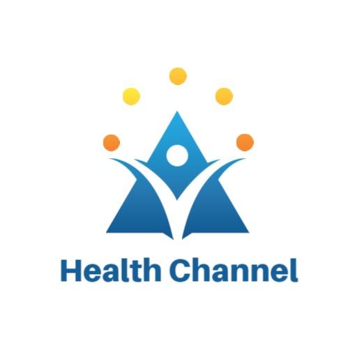 Bright Blue and Yellow Health Channel for Wellness Tips Logo Template