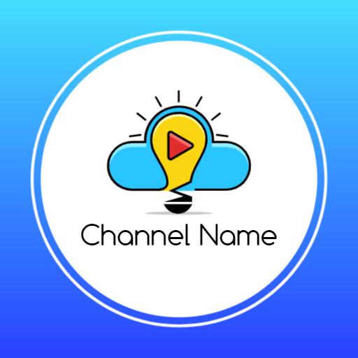 Bright Blue and Yellow YouTube Channel Logo Design Idea Logo Template