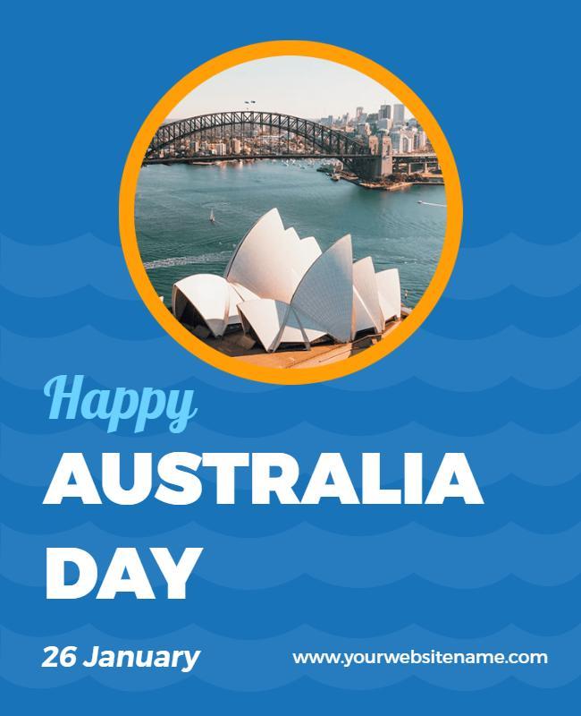 Bright Blue Australia Day Celebration Poster Template