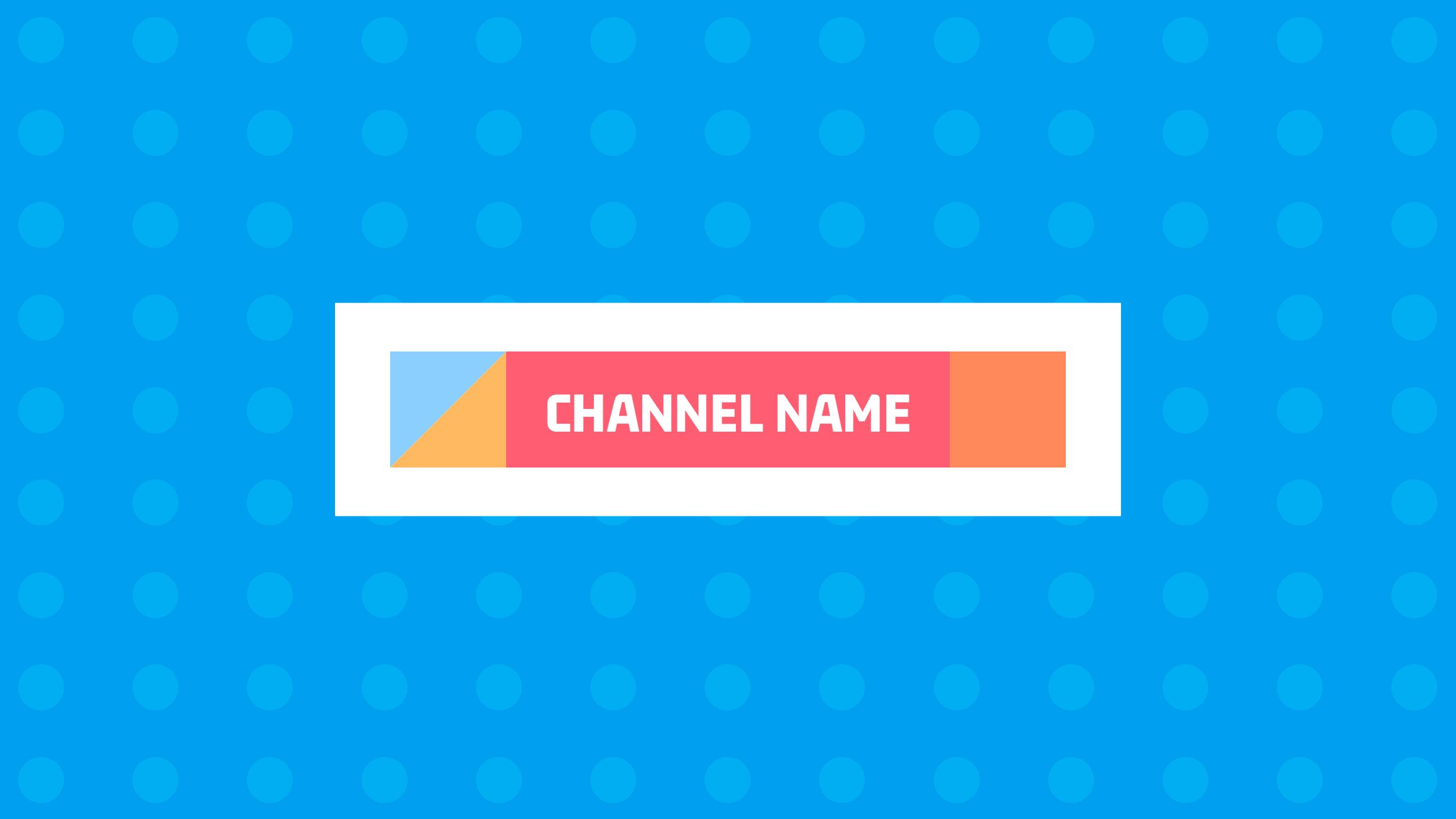 Bright Blue Background with Geometric Shapes YouTube Banner Template