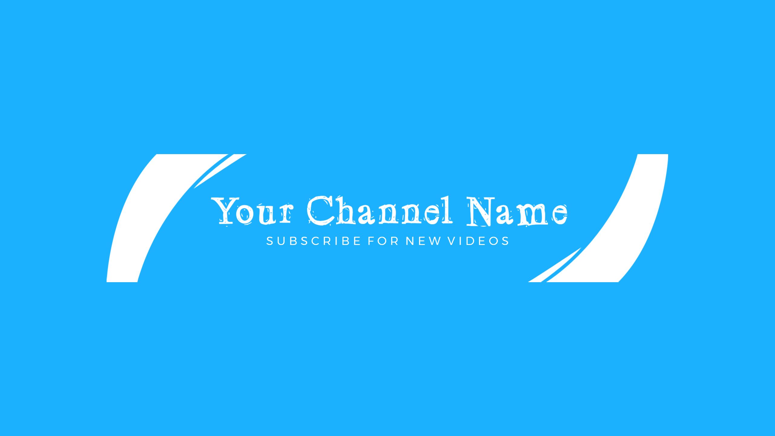 Bright Blue Background with Stylish Channel Name YouTube Banner Template