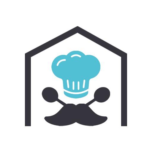 Bright Blue Chef Hat Design Celebrating Catering Services Logo Template