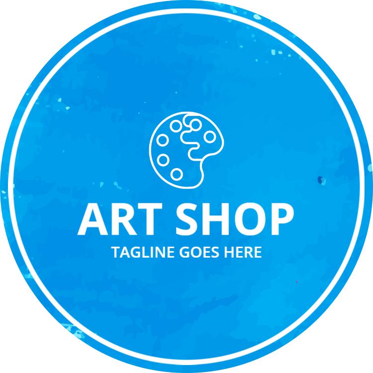 Bright Blue Creative Painting Artist Business Card Template