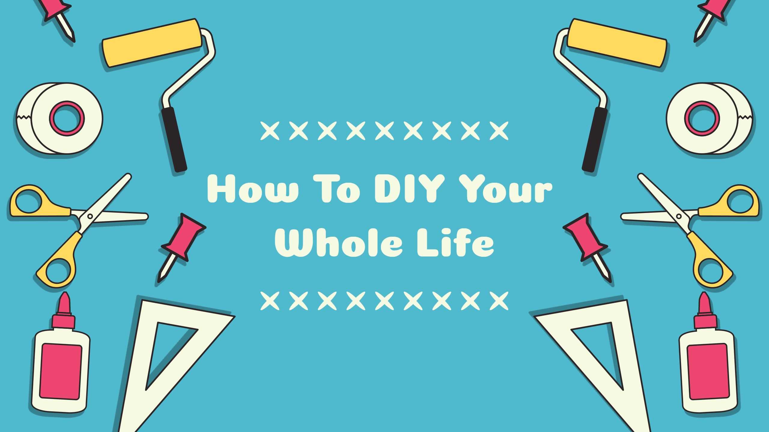 Bright Blue DIY Project Ideas for Your Life YouTube Banner Template