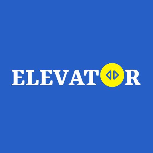 Bright Blue Elevator Design Showcasing Contemporary Style Logo Template