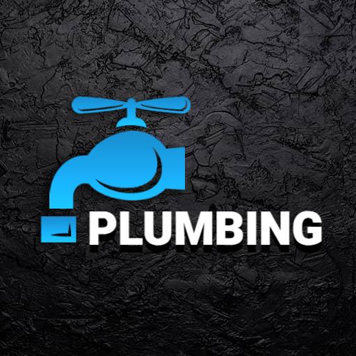 Bright Blue Faucet Design for Reliable Plumbing Services Logo Template