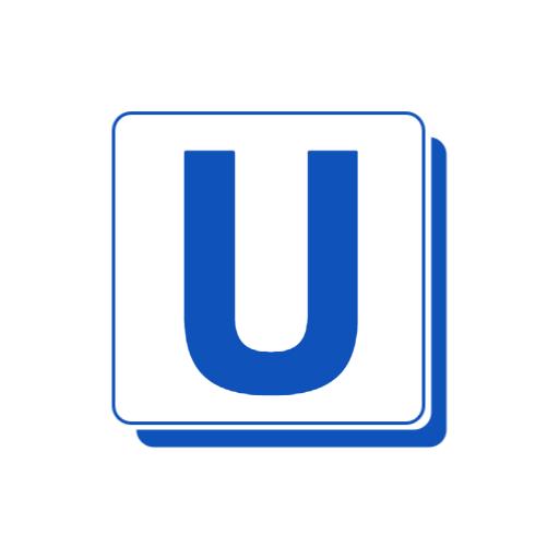 Bright Blue Letter U Design Showcasing Alphabet Theme Logo Template