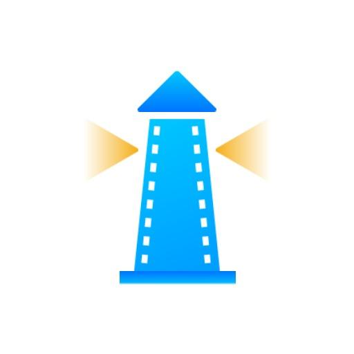 Bright Blue Lighthouse Design Symbolizing Entertainment Logo Template