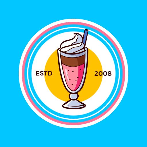 Bright Blue Milkshake Design Showcasing Delicious Treats Logo Template