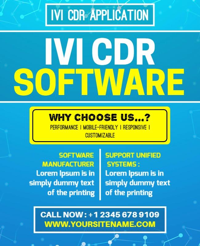 Bright Blue Modern Software Application Promotion Poster Template