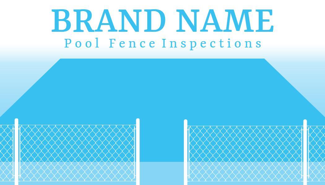 Bright Blue Pool Fence Inspections Visiting Card Template