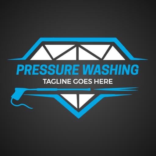 Bright Blue Pressure Washing Services for Clean Surfaces Logo Template