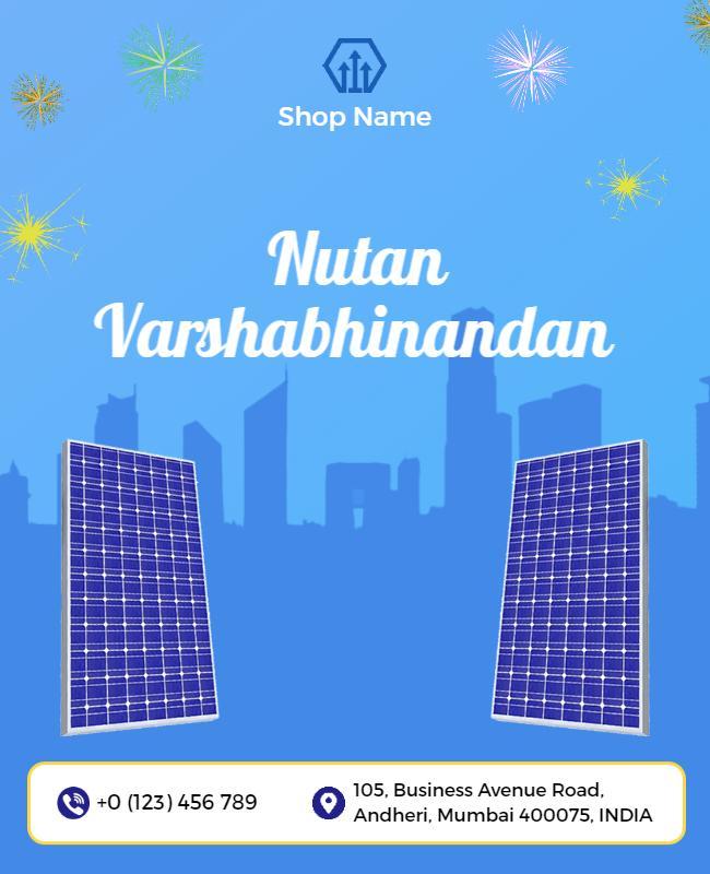 Bright Blue Solar Energy Promotion Poster Template