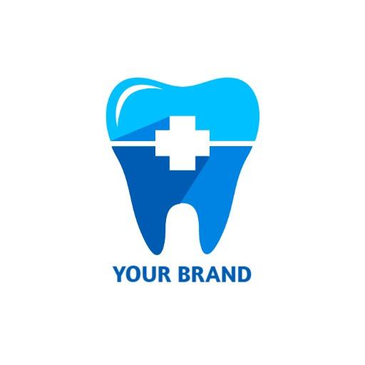 Bright Blue Tooth Design Representing Dental Care Logo Template