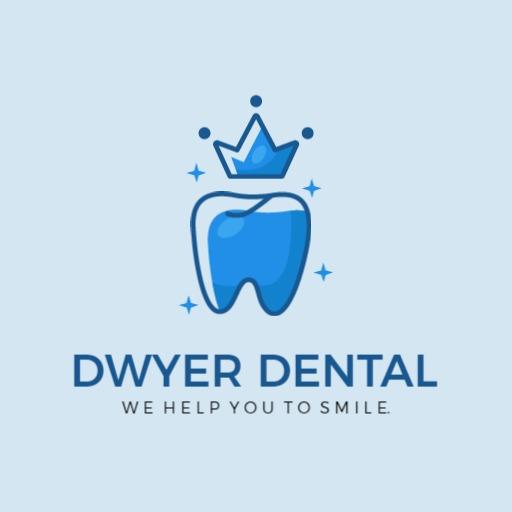 Bright Blue Tooth Design Showcasing Premium Dental Care Logo Template