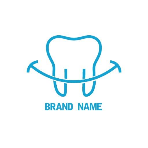 Bright Blue Tooth Design Symbolizing Dental Care Logo Template