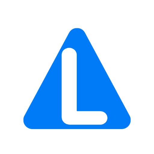 Bright Blue Triangle Shape Featuring Letter L Alphabet Logo Template