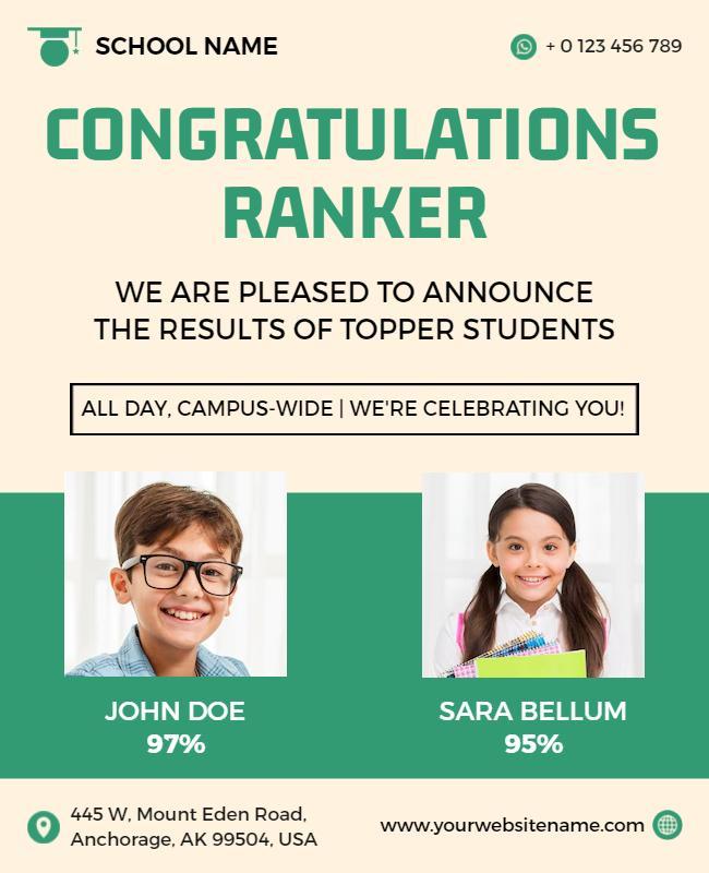 Bright Celebration of Top Achievers Recognition Poster Template