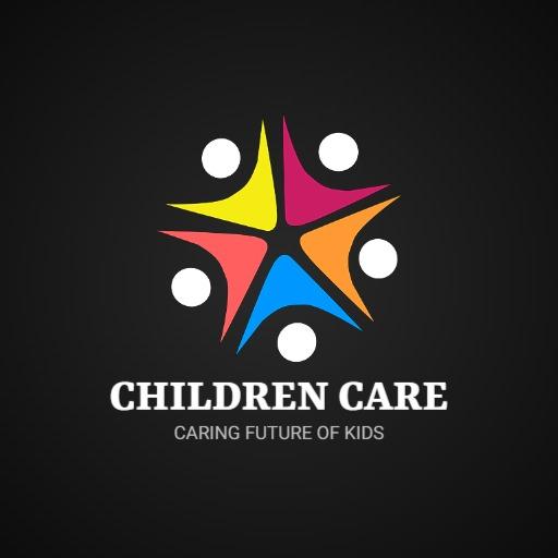 Bright Colored Star Design Representing Children's Care Center Logo Template